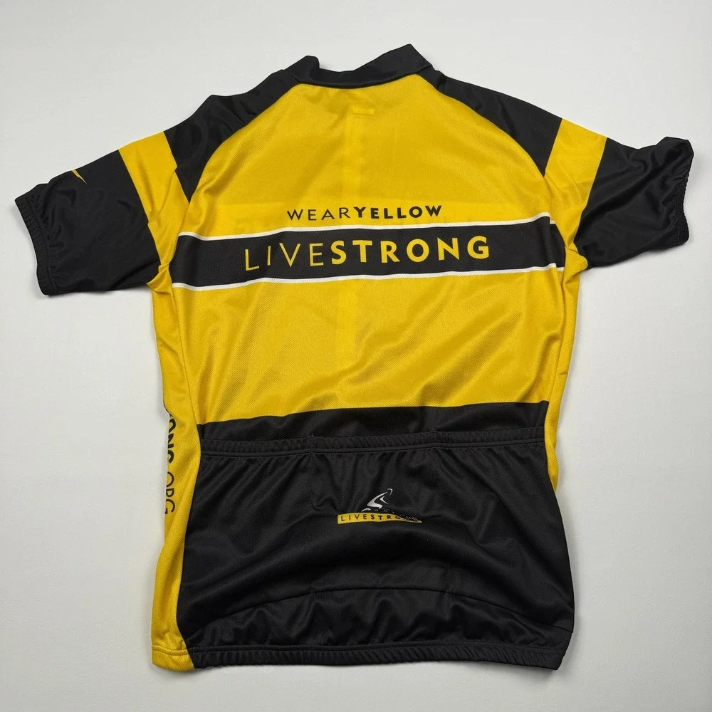Nike Livestrong WEAR YELLOW Cycling Jersey Mens Large Black Yellow Italy